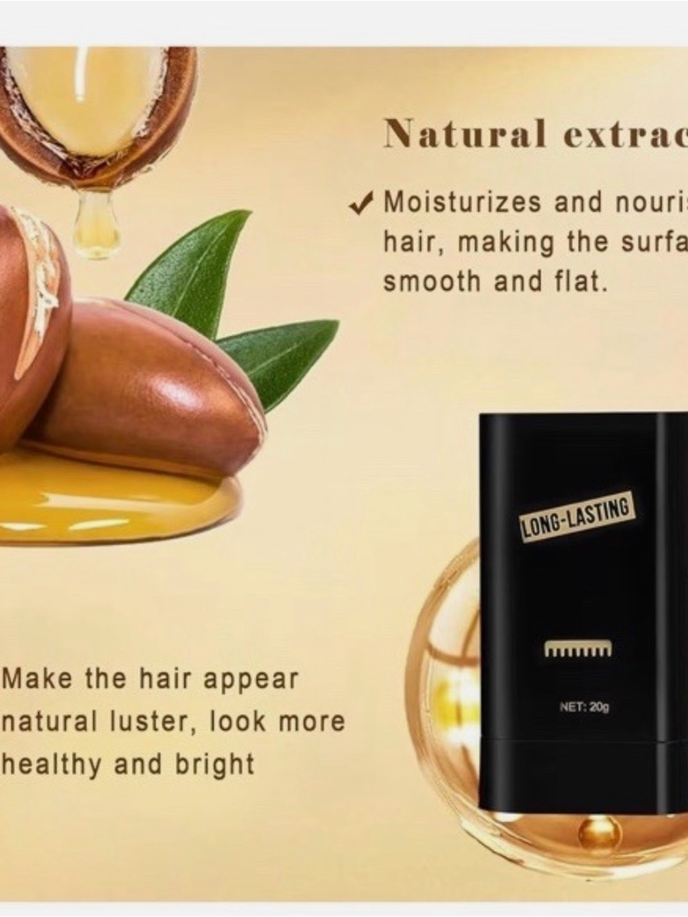 Long-Lasting Black Hair Styling Wax Stick for Men
